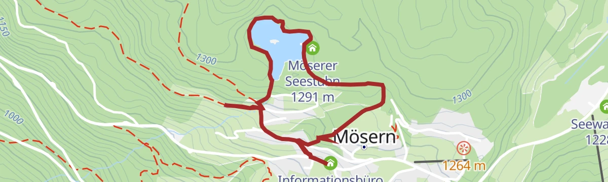 Route map: Rundwanderung Möserer See & Kalvarienberg